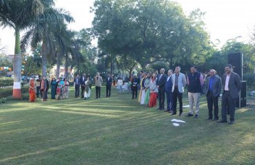 Officers assembled for flag hoisting ceremony on the occasion of 76th Republic Day