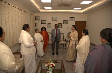 Representatives of Brahma Kumaris during conversation with officers
