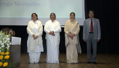 Representatives of Brahma Kumaris after receiving memento from Shri G S Rajeswaran, DGDE and CGDA madam