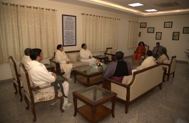 Representatives of Brahma Kumaris during conversation with officers