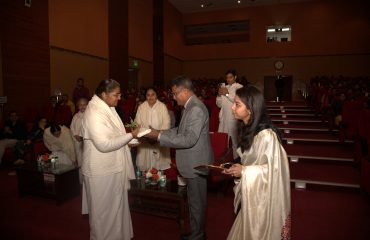 Representatives of Brahma Kumaris being welcomed by Shri G S Rajeswaran, the then DGDE