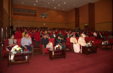 A view of Chanakya Auditorium, during the talk by Brahm Kumaris