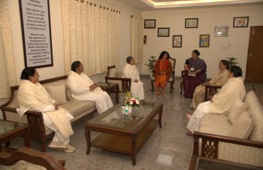 Representatives of Brahma Kumaris during conversation with officers