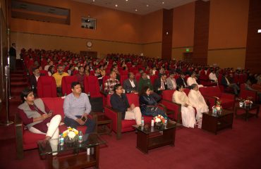 A view of Chanakya Auditorium, during the talk by Brahm Kumaris