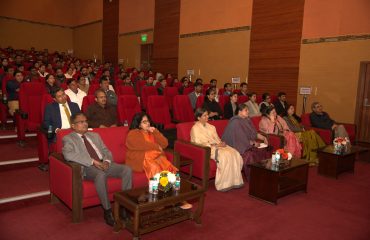 A view of Chanakya Auditorium, during the talk by Brahm Kumaris