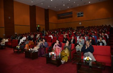A view of Chanakya Auditorium, during the talk by Brahm Kumaris