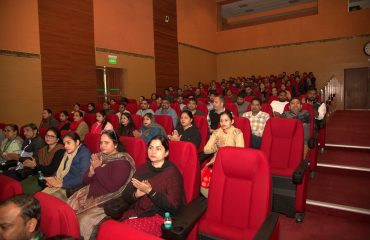 A view of Chanakya Auditorium, during the talk by Brahm Kumaris