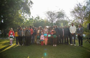 Officers and Staff assembled for flag unfurling ceremony on the occasion of 77th Republic Day