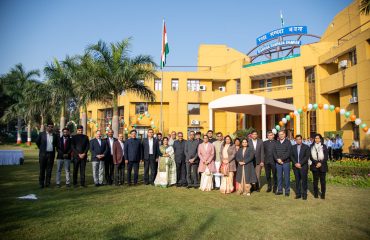 Officers and Staff assembled for flag unfurling ceremony on the occasion of 77th Republic Day