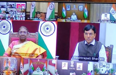 Hon'ble President of India launching Prime Minister TB Mukt Bharat Abhiyan in Video Conferencing