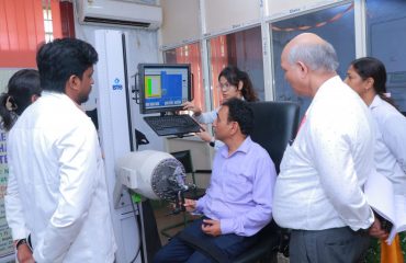 Sri Rajesh Aggarwal, IAS, Secretary, Department of Empowerment of Persons with Disabilities (Divyangjan), Ministry of Social Justice and Empowerment, Govt. of India observing the function of BTE machine at OT department of NILD.