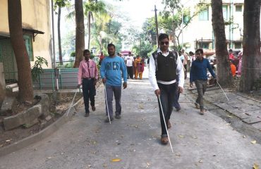 Visual Impaired persons participating in sports event