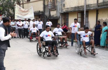 Wheel Chair Race of Divyangjan during the sports