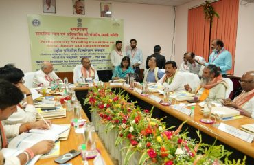 Sri P. C. Mohan, Chairman alongwith committee members of the committee Charing the meeting with NILD offcials
