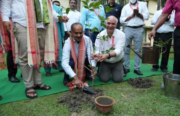 Sri P. C. Mohan, Chairman, Parliamentary Standing Committee on Social Justice and Empowerment Planting Tree during the visit