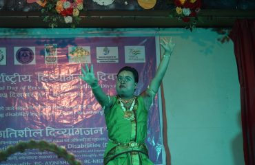 Divyang artist performing dance during the cultural program