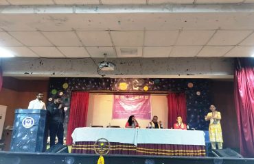 Student participating in Depate competition