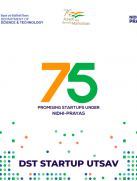 Photo of the Cover Page of Compendium on 75 Promising Startups Under NIDHI PRAYAS