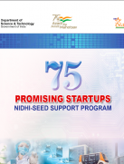 Photo of the Cover Page of Compendium on 75 Promising Startups Under NIDHI SEED SUPPORT PROGRAM