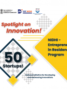Cover Page of NIDHI EIR 50 Startups! Spotlight on Innovation Compendium Book