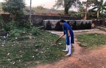 Cleaning the area