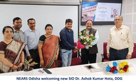 Members of NEARS, Odisha welcoming new SIO Dr. A. K. Hota, DDG.