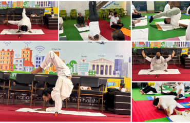 Various Yoga Asanas were performed during the session as part of the guided practice