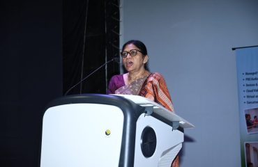 Smt. Litti Patnaik, Addl. Director, Department of Agriculture delivering her Keynote Address on data security at the government level.