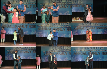 Felicitation of children with medals for their outstanding performances.