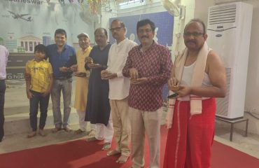 Prasad distributed to all after the Saraswati Puja.