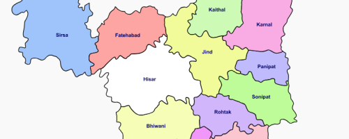 Haryana Map Official map of Haryana showing district boundaries