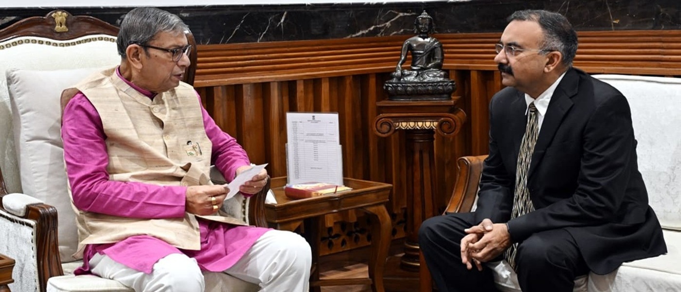 Hon. State Election Commissioner with his Excellency Shri Ashim Kumar Ghosh Governor Haryana