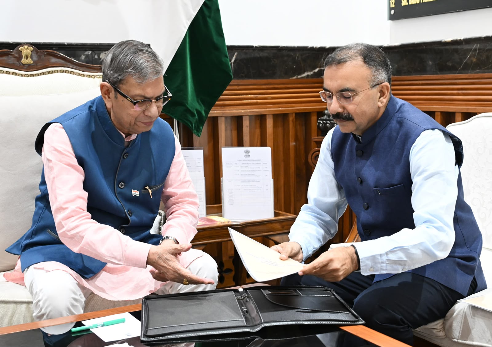 Hon. State Election Commissioner with his Excellency Shri Ashim Kumar Ghosh Governor Haryana