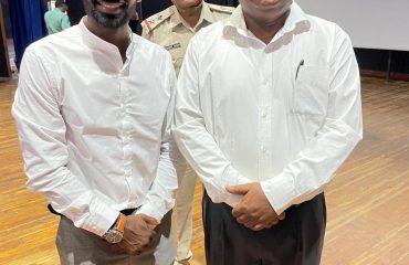 28th August 2021, Sonipat. Shri Dhanpat Singh,IAS(Retd), Hon’ble SEC Haryana with Sandeep Kumar, Member of Indian Hockey Team that won Bronze Medal in Tokyo Olympics.