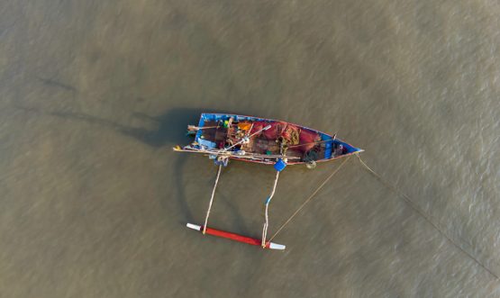 Fishing,Boat,Anchored,Off,Ladghar,Beach,At,Dapoli,,Located,200