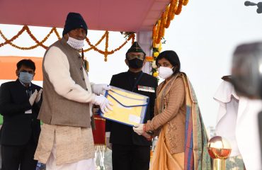 His excellency felicitating people from different fields.