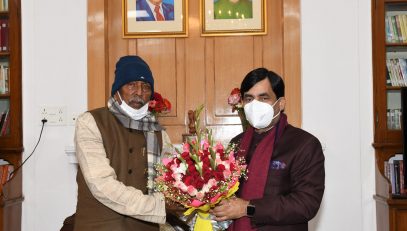 Courtesy meeting of Hon'ble Industries Minister Shri Syed Shahnawaz Hussain of Bihar with His Excellency.
