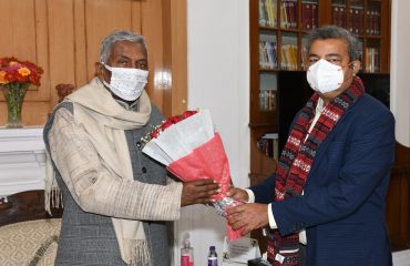 Courtesy meeting of Chief Postmaster General of Bihar Postal Cirlce, Col. Jaleshwar Kanhar with His Excellency.