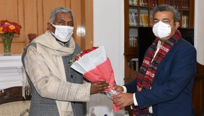 Courtesy meeting of Chief Postmaster General of Bihar Postal Cirlce, Col. Jaleshwar Kanhar with His Excellency.
