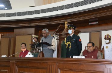 His Excellency addressing the joint session of Vidhan Sabha and Vidhan Parishad.