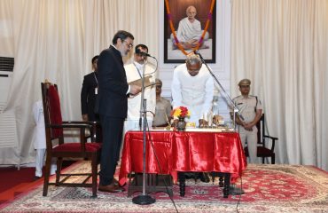 His Excellency administered the oath of Shri Tripurari Sharan.