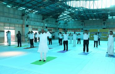 His Excellency performing Yogashans
