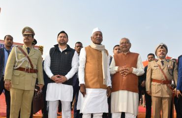 His Excellency with Honorable Chief Minister and Honorable Deputy Chief Minister.