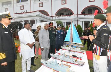 His Excellency observed the stalls prepared by NCC cadets.