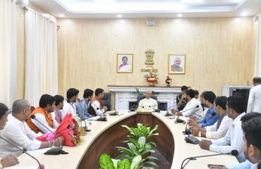 BJP Yuva Morcha had a meeting with His Excellency at Raj Bhavan.