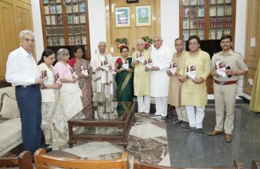His Excellency release a book Manvi ek Sangarsh Gatha.