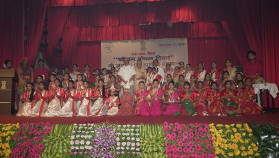 His Excellency with all the participants of cultural program organized at Raj Bhavan.