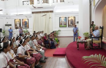 His Excellency interacting with students.