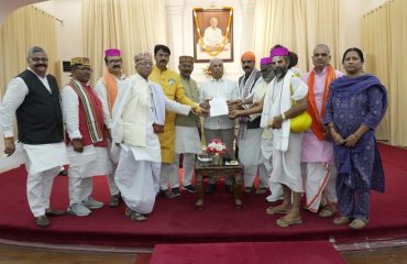 A delegation of 75 people led by honorable MP Shri Gopalji Thakur met and handed over a memorandum to His Excellency.