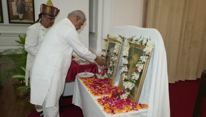 Honorable Governor paid tribute to the Father of the Nation Mahatma Gandhi and former Prime Minister Late Lal Bahadur Shastri at Raj Bhavan.